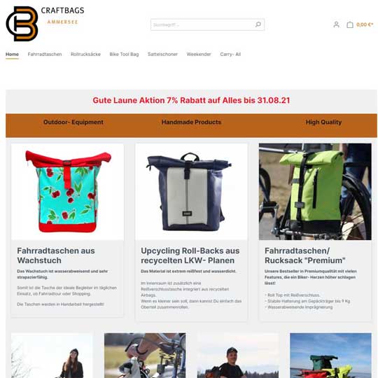 craftbags.de - Shopware 6 Referenz